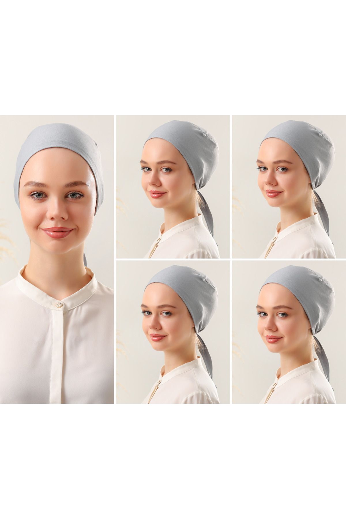 Kadın Tesettür Dikişsiz Set Bone Bağlamalı Penye Bone