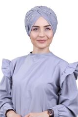Kadın Tesettür İncili Taşlı Vera Dış Bone