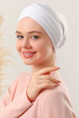Kadın Üç Bantlı Çapraz Hazır Türban Dış Bone
