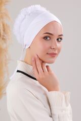 Tesettür Fırfırlı Çapraz Bone