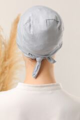 Bağlamalı Dikişsiz Çapraz Bone Açık Gri - Standart