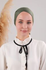 Bağlamalı Dikişsiz Çapraz Bone Haki - Standart