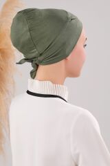 Bağlamalı Dikişsiz Çapraz Bone Haki - Standart