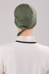 Bağlamalı Dikişsiz Çapraz Bone Haki - Standart