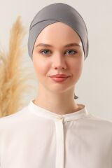 Bağlamalı Dikişsiz Çapraz Bone Koyu Gri - Standart