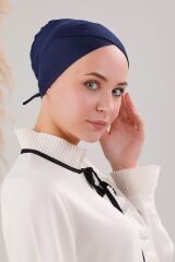 Bağlamalı Dikişsiz Çapraz Bone Lacivert - Standart