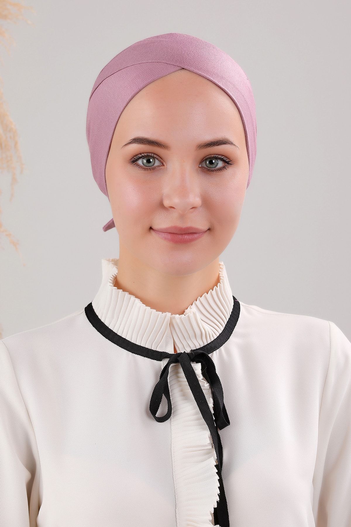 Bağlamalı Dikişsiz Çapraz Bone Pudra - Standart