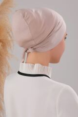 Bağlamalı Dikişsiz Çapraz Bone Taş Rengi - Standart