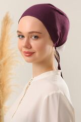 Dikişli Bone Mor - Standart