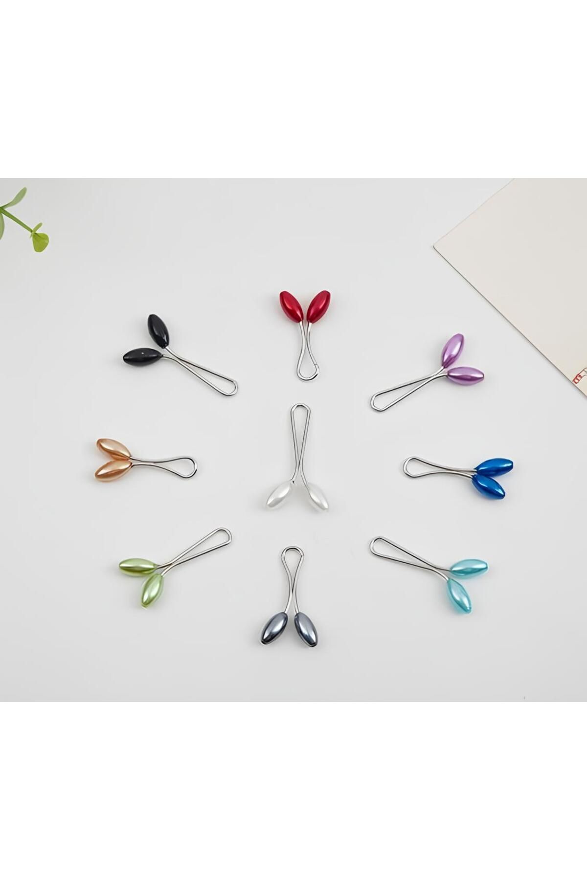 Eşarp Şal Klipsi Arpa 6 Adet Karışık Renk - Tek Ebat