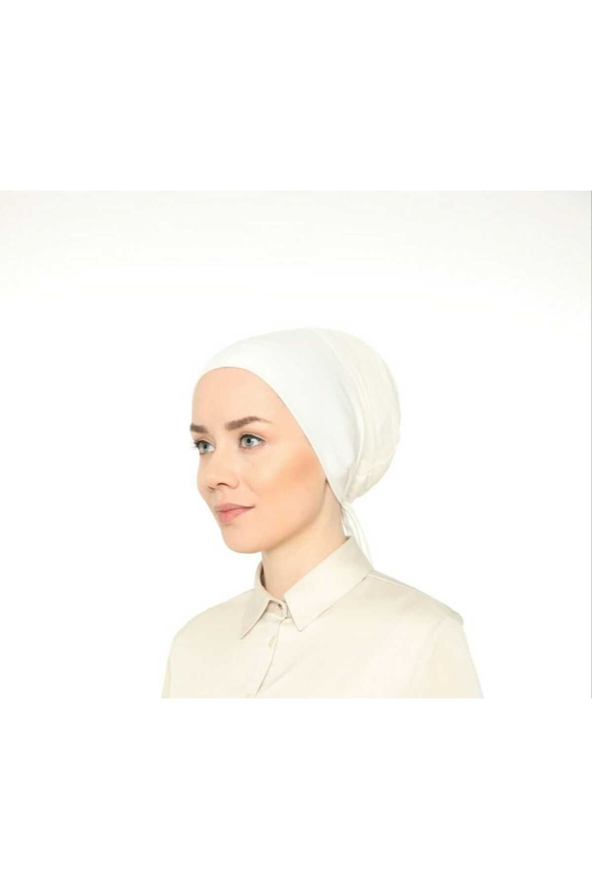 Fileli Dikişsiz Bone Ekru - Standart