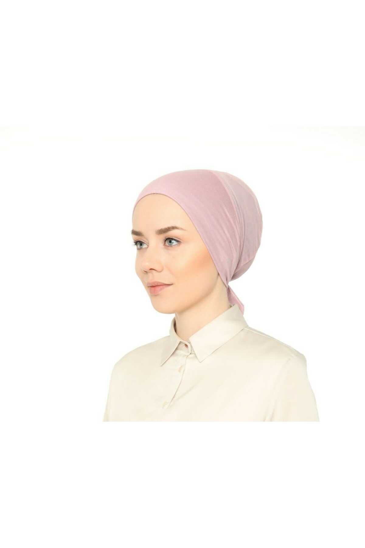 Fileli Dikişsiz Bone Pudra - Standart