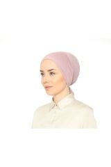 Fileli Dikişsiz Bone Pudra - Standart