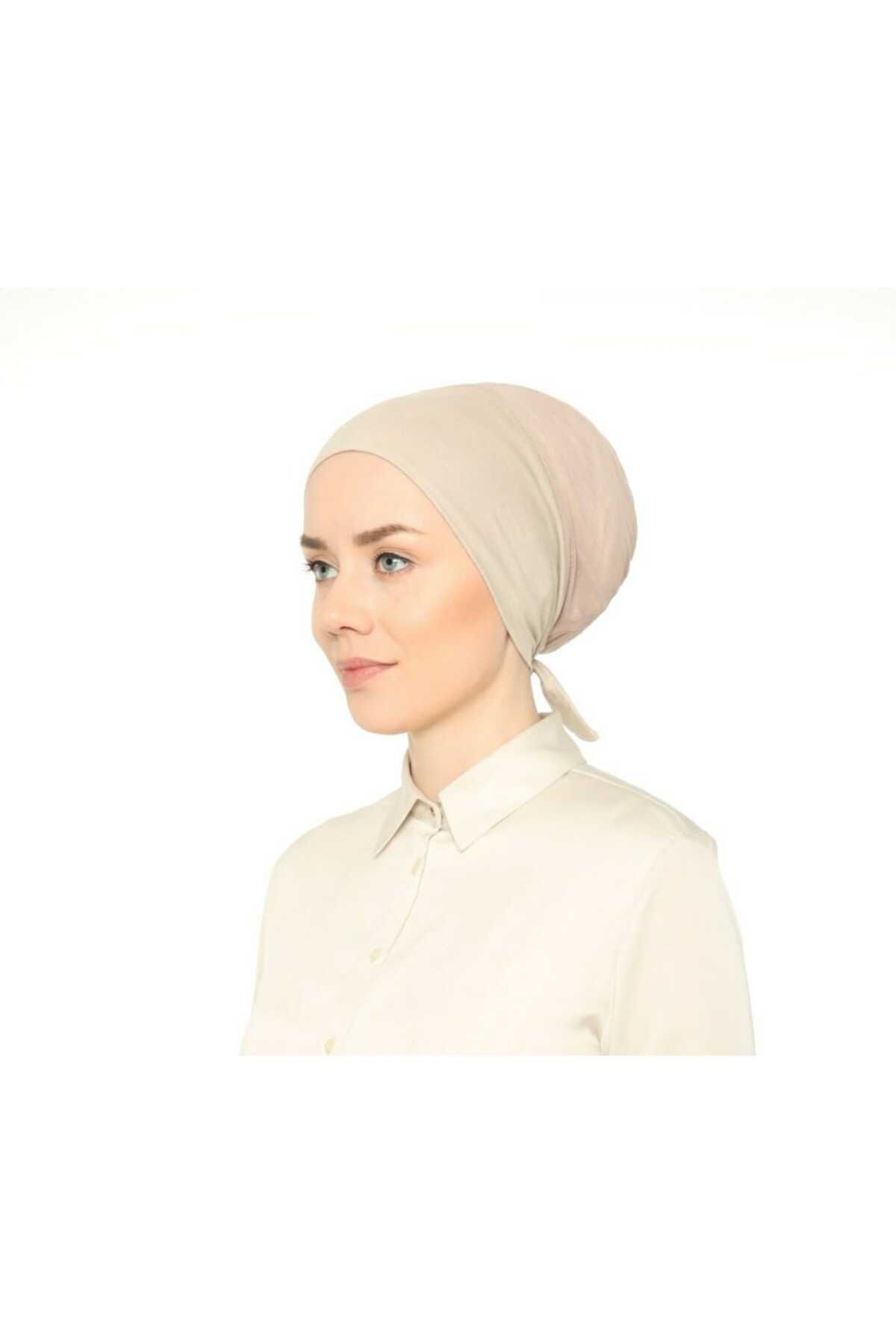 Fileli Dikişsiz Bone Taş Rengi - Standart