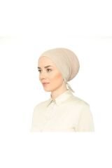 Fileli Dikişsiz Bone Taş Rengi - Standart