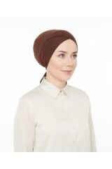 Fileli Dikişsiz Çapraz Bone Kahverengi - Standart