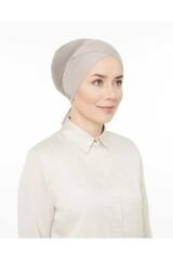 Fileli Dikişsiz Çapraz Bone Taş Rengi - Standart