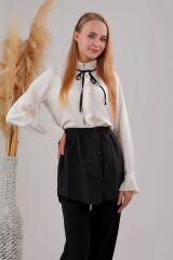 İçlik Etek Gömlek Etek Siyah - Standart