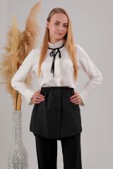 İçlik Etek Gömlek Etek Siyah - Standart