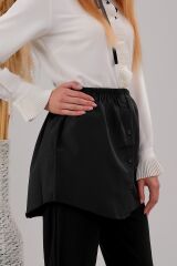 İçlik Etek Gömlek Etek Siyah - Standart