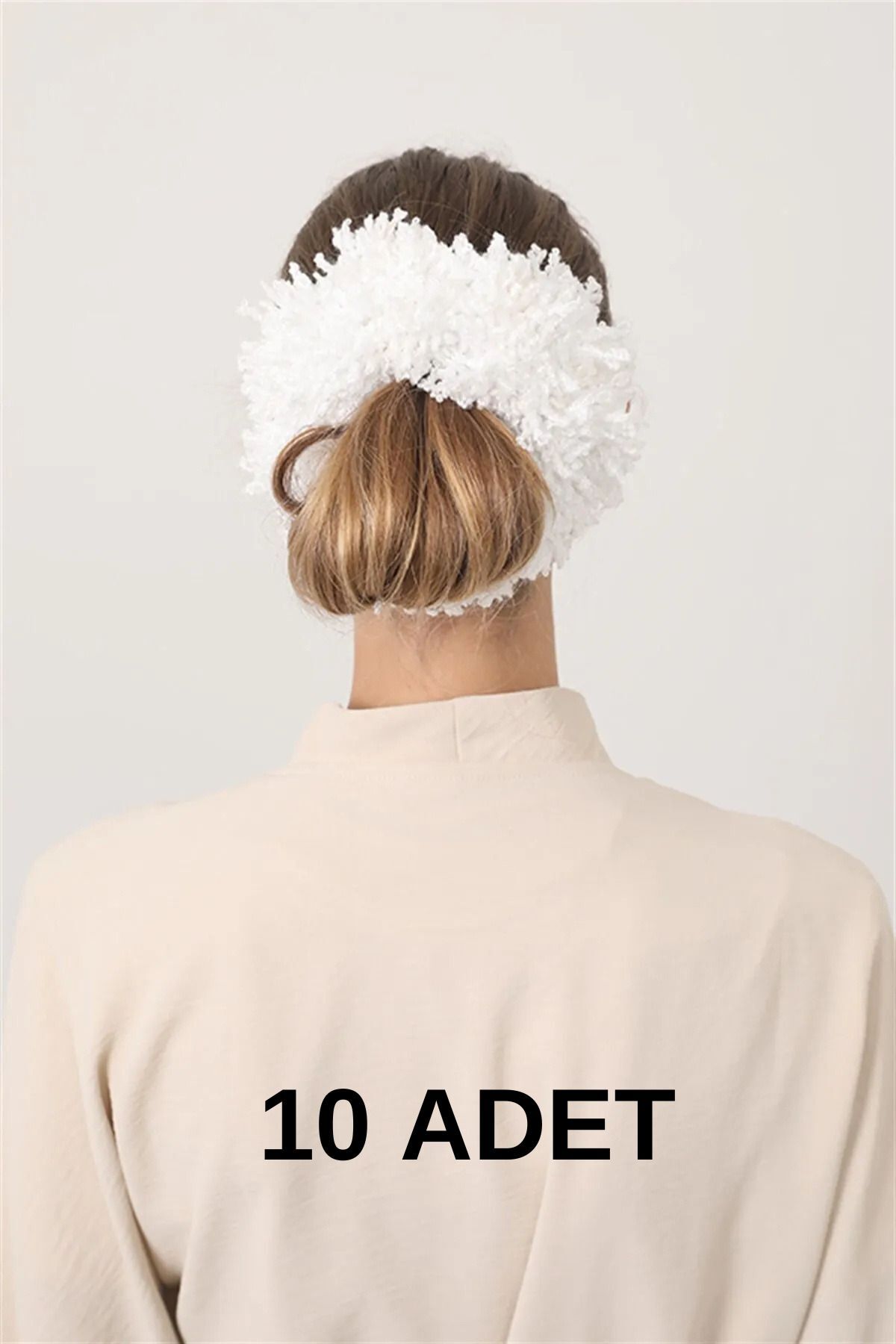 Kadın Tesettür 10'lu Slim Topuz Tokası Eşarp Tokası Arapsaçı Eşarp Topuzu Beya - Beyaz - Standart