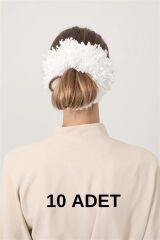 Kadın Tesettür 10'lu Slim Topuz Tokası Eşarp Tokası Arapsaçı Eşarp Topuzu Beya - Beyaz - Standart