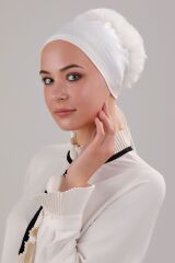 Kadın Tesettür 5'li Fırfırlı Dikişli Bone Ekru - Standart