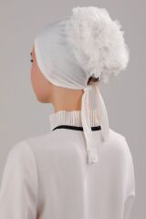 Kadın Tesettür 5'li Fırfırlı Dikişli Bone Ekru - Standart