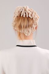 Kadın Tesettür 5'li Slim Topuz Tokası Eşarp Tokası Arapsaçı Eşarp Topuzu - Bej - Standart