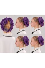 Kadın Tesettür 5'li Slim Topuz Tokası Eşarp Tokası Arapsaçı Eşarp Topuzu - Mor - Standart