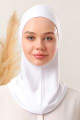 Kadın Tesettür Boyunluklu Hijab Spor Bone  - Ekru - Standart