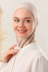 Kadın Tesettür Boyunluklu Hijab Spor Bone  - Taş - Standart