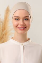 Kadın Tesettür Dikişsiz Set Bone Bağlamalı Penye Bone Bej - 3 Adet