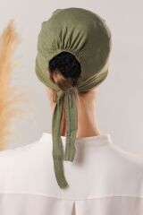 Kadın Tesettür Dikişsiz Set Bone Bağlamalı Penye Bone Haki - 5 Adet