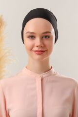 Kadın Tesettür Dikişsiz Set Bone Bağlamalı Penye Bone Siyah - 5 Adet