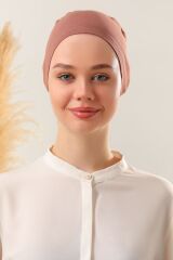 Kadın Tesettür Dikişsiz Set Bone Bağlamalı Penye Bone Tarçın - 5 Adet