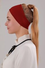 Kadın Tesettür Dikişsiz Silikonlu Kaymaz Bandana Spor Bone Bordo-Bordo - Standart