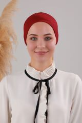 Kadın Tesettür Dikişsiz Silikonlu Kaymaz Bandana Spor Bone Bordo-Bordo - Standart