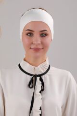 Kadın Tesettür Dikişsiz Silikonlu Kaymaz Bandana Spor Bone Ekru-Ekru - Standart