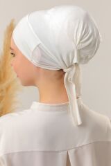 Kadın Tesettür Dikişsiz Silikonlu Kaymaz Bone Ekru-Ekru - Standart