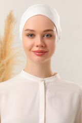 Kadın Tesettür Dikişsiz Silikonlu Kaymaz Bone Ekru-Ekru - Standart