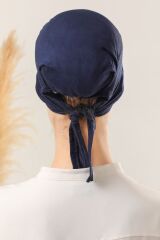 Kadın Tesettür Dikişsiz Silikonlu Kaymaz Bone Lacivert - Standart