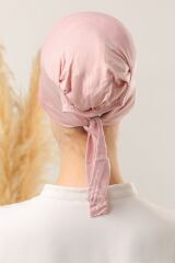 Kadın Tesettür Dikişsiz Silikonlu Kaymaz Bone Pudra - Standart