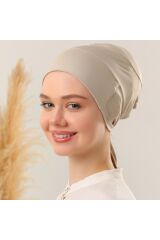 Kadın Tesettür Dikişsiz Silikonlu Kaymaz Bone Taş Rengi-Tai Rengi - Standart