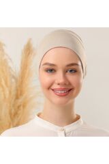 Kadın Tesettür Dikişsiz Silikonlu Kaymaz Bone Taş Rengi-Tai Rengi - Standart