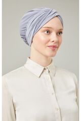 Kadın Tesettür Dolama Bone Açık Gri - Standart