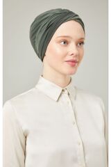 Kadın Tesettür Dolama Bone Haki - Standart