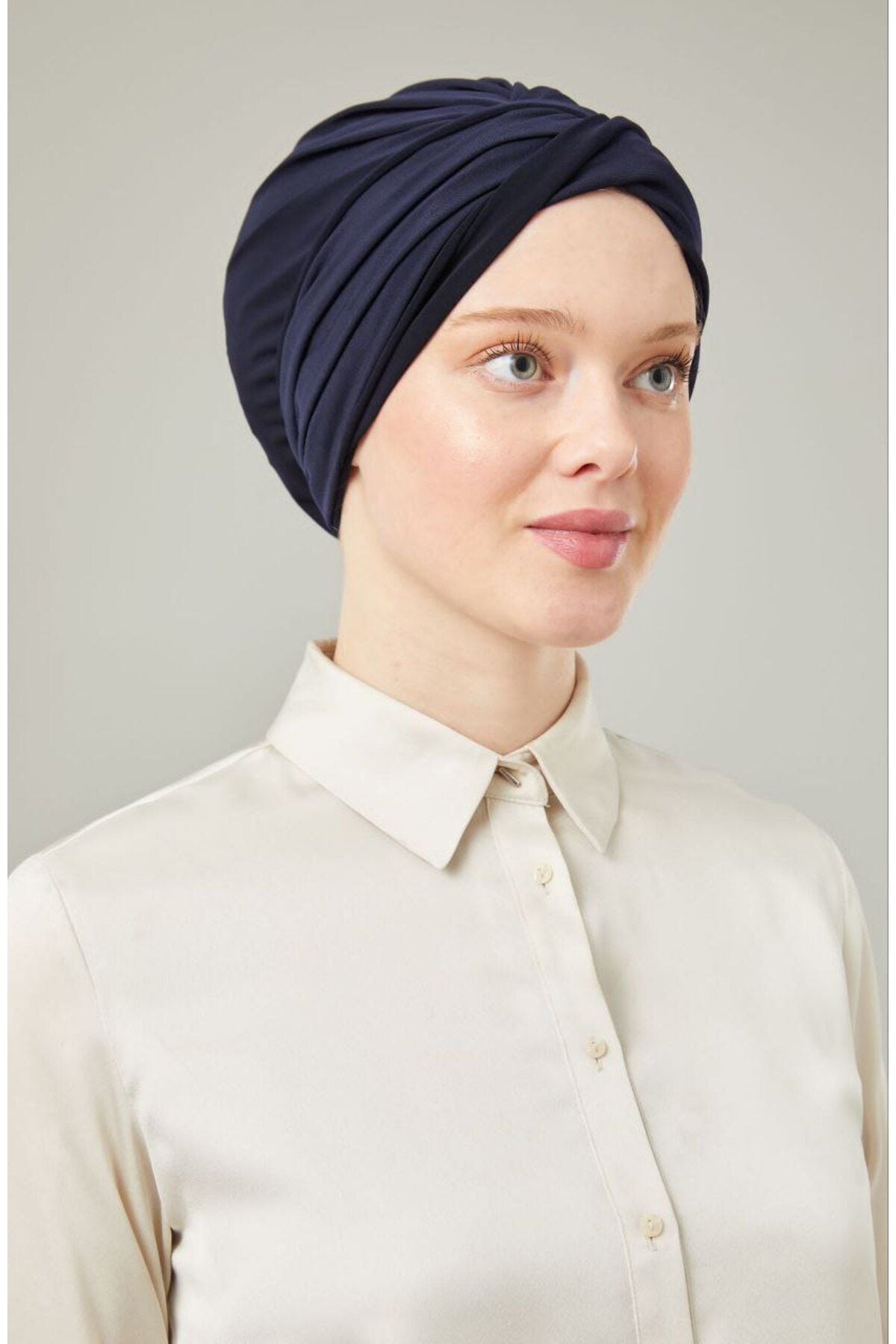 Kadın Tesettür Dolama Bone Lacivert - Standart