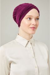 Kadın Tesettür Dolama Bone Mor - Standart