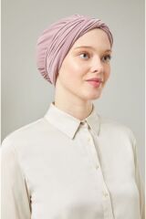 Kadın Tesettür Dolama Bone Pudra - Standart